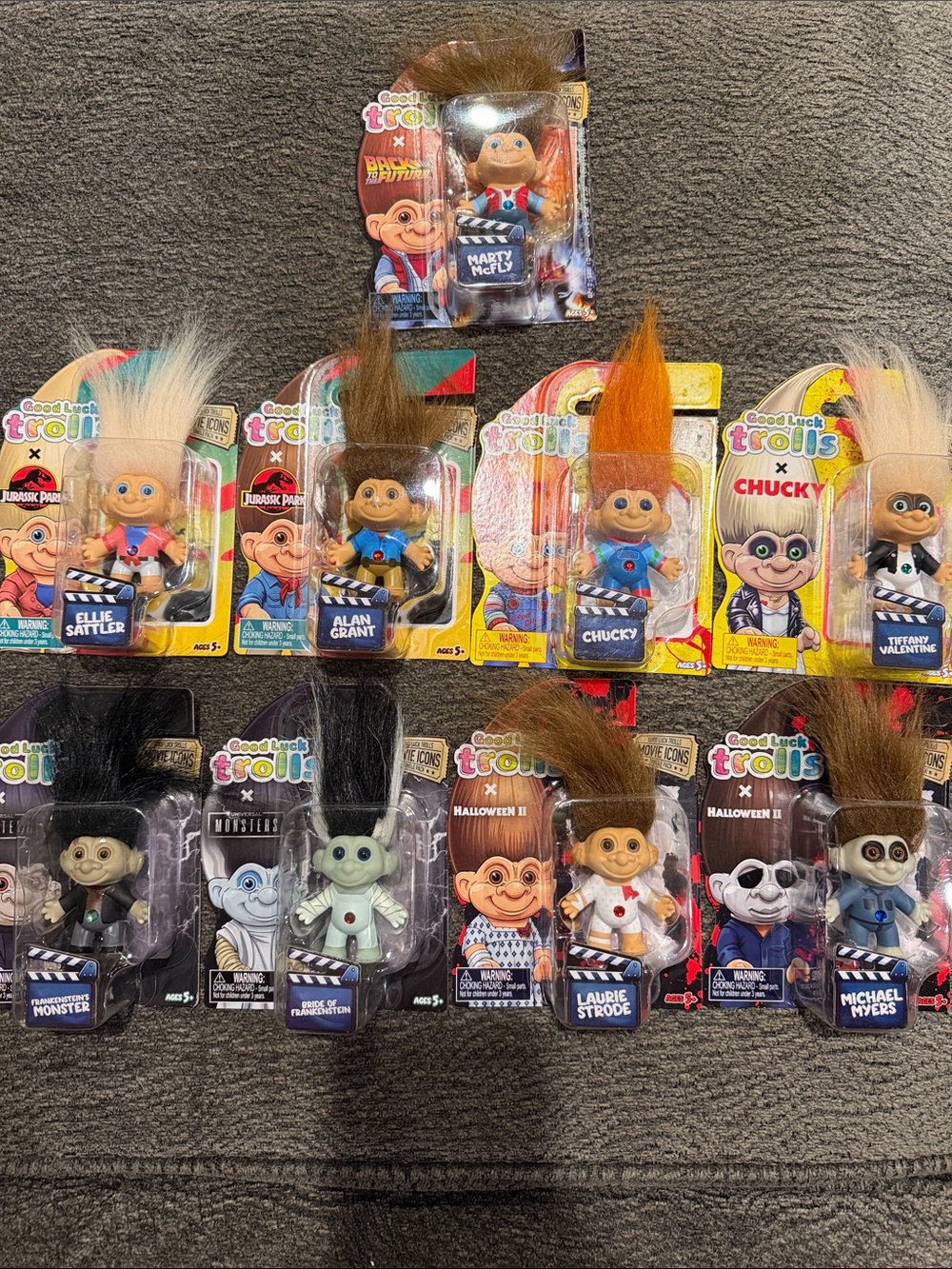 Good Luck Trolls Movie Icon Collectible Toy Complete Set Of 9